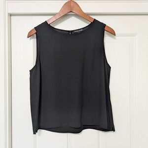 EILEEN FISHER 100% Silk Black Sleeveless Blouse Top Women's Small